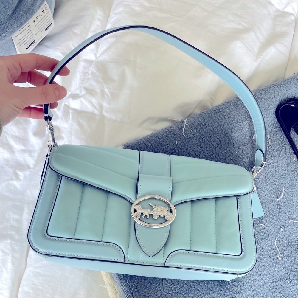 Baby blue Coach shoulder bag